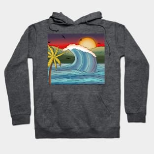 Ocean sunset landscape Hoodie